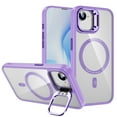 thumbnail image 1 of TECH CIRCLE For iPhone 16e Clear Phone Case 6.1" 2025 with Magnetic Ring and Hidden Foldable Kickstand, Compatible with MagSafe, Slim Lightweiht Protective Transparent Back Cover Case, Purple, 1 of 8