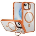 thumbnail image 1 of TECH CIRCLE For iPhone 16e Clear Phone Case 6.1" 2025 with Magnetic Ring and Hidden Foldable Kickstand, Compatible with MagSafe, Slim Lightweiht Protective Transparent Back Cover Case, Orange, 1 of 8