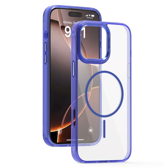 TECH CIRCLE For iPhone 16e Clear Phone Case 6.1" 2025 Model with Magnetic Ring, Compatible with MagSafe Accessories, Hard Transparent Back, Slim Lightweiht Protective Cover For Women Men, Darkblue