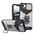 thumbnail image 1 of TECH CIRCLE for iPhone 16e Hybrid Rugged Case with Slide Camera Cover, Military Drop Protection Cover with Ring Stand & Card Holder, Shockproof Magnetic Drop Protective Cover,Silver, 1 of 7