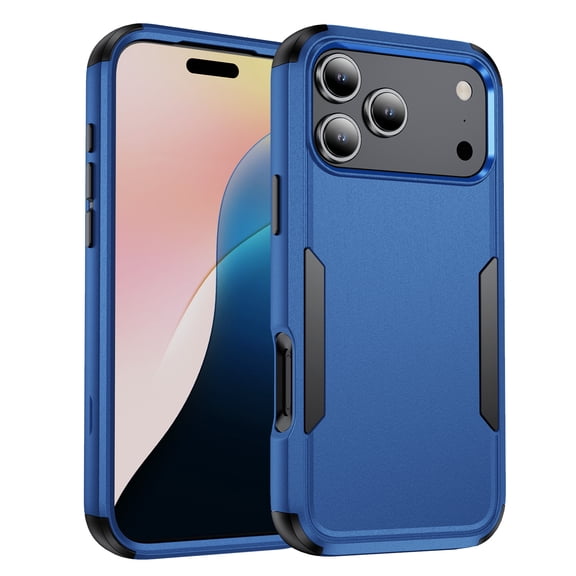 TECH CIRCLE For iPhone 17 (6.3") Shockproof Hybrid Case, Dual-layer Case, Drop Proof, Anti-Scratch, Anti-Fingerprint, Protective Lightweight Phone Case for Women Men, Blue+Black