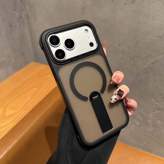 TECH CIRCLE For iPhone 17 Air (6.5") Magnetic Clear Phone Case with Kickstand, Compatible with MagSafe, Slim Fits, Lightweight, Anti Scratch Shockproof Protective Cover, Black