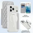 thumbnail image 1 of TECH CIRCLE for iPhone 17 Flip Wallet Case 6.3" 2025, Magnetic Clear Back, Compatible with MagSafe, 3 Card Slots, RFID Blocking, Camera Lens Protector, PU Leather Protective Cover, Gray, 1 of 8