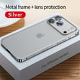 thumbnail image 1 of TECH CIRCLE for iPhone 17 Hard PC Frosted Case Metal Border Translucent Back Cover Lens Protection Shockproof Anti-Fingerprint Anti-Scratch Compatible with Qi Wireless Charging,Silver, 1 of 6