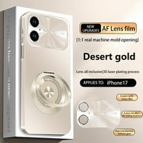 TECH CIRCLE For iPhone 17 Hybrid Case Shock-Absorbent Glossy Lightweight Non-Slip Protective Back Case Cover with Kickstand Magnetic PC TPU Basic Case Durable Design,Rosegold