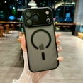 thumbnail image 1 of TECH CIRCLE for iPhone 17 Magnetic Frosted Case Compatible with MagSafe,Full Camera Lens Protection, Translucent Matte Back Slim Minimalist Anti-Slip Drop Protection Shockproof,Black, 1 of 7