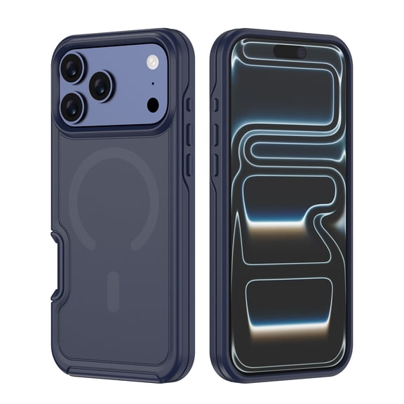 TECH CIRCLE For iPhone 17 PC+TPU Magnetic Case Shockproof, Rugged Anti-Scratch, Wireless Charging,[Compatible with MagSafe] Non-Slip Heavy Duty Protection,Darkblue