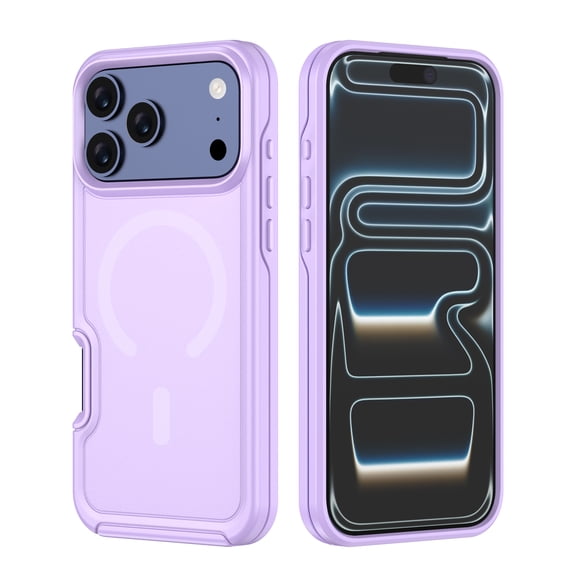 TECH CIRCLE For iPhone 17 PC+TPU Magnetic Case Shockproof, Rugged Anti-Scratch, Wireless Charging,[Compatible with MagSafe] Non-Slip Heavy Duty Protection,Lightpurple