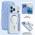thumbnail image 1 of TECH CIRCLE for iPhone 17 Pro Flip Wallet Case 6.3" 2025, Magnetic Clear Back, Compatible with MagSafe, 3 Card Slots, RFID Blocking, Camera Lens Protector, PU Leather Protective Cover, Blue, 1 of 8