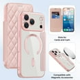 thumbnail image 1 of TECH CIRCLE for iPhone 17 Pro Flip Wallet Case 6.3" 2025, Magnetic Clear Back, Compatible with MagSafe, 3 Card Slots, RFID Blocking, Camera Lens Protector, PU Leather Protective Cover, Pink, 1 of 8