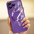 thumbnail image 1 of TECH CIRCLE for iPhone 17 Pro Magnetic Case Compatible with MagSafe [Never Yellowing] [Military Grade Drop Protection] Full Camera Lens Protector Plating Soft Clear Cover for Women,Purple, 1 of 5