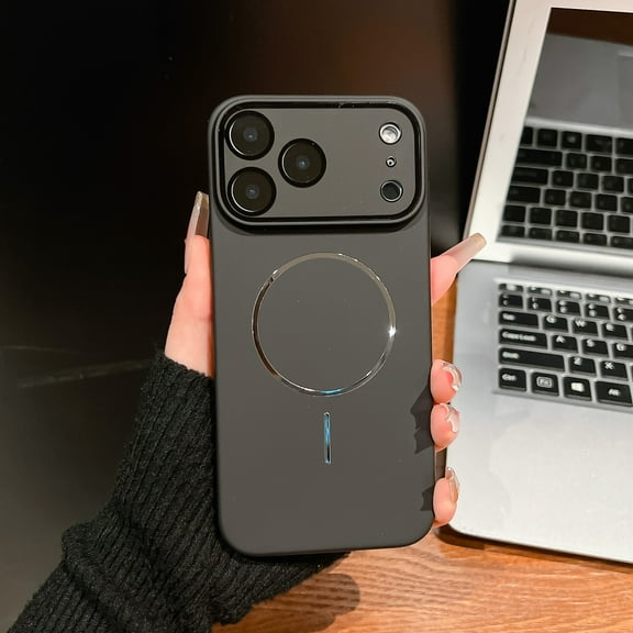 TECH CIRCLE For iPhone 17 Pro Max Hard PC Magnetic Case Frosted Shock-Absorbent,Anti-Scratch,Anti-Fingerprint, Compatible with MagSafe Wireless Charging Camera Protection Solid Color,Black