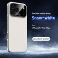 thumbnail image 1 of TECH CIRCLE for iPhone 17 Pro Max Luxury PU Leather & Hard PC+TPU Case,Heat Dissipation Breathable,Large Window Auto Focus Camera Lens Protection Military Drop Protection Shockproof Cover,White, 1 of 10