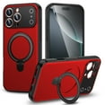 thumbnail image 1 of TECH CIRCLE for iPhone 17 Pro Max Magnetic Phone Case with Ring Kickstand, Compatible with MagSafe Wireless Charging and Magnetic Accessory, Full Camera Protection, Shockproof, Anti-Scratch, Red, 1 of 7