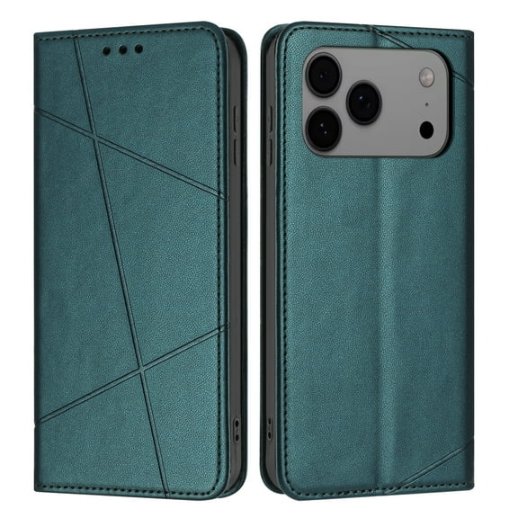 TECH CIRCLE for iPhone 17 Pro Retro PU Leather Wallet Case Cover Flip Stand Anti-Scratch Case TPU Flip Case Book Style with Cash & Credit Card Slots Holder Shockproof Cover,Green