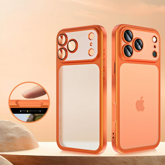 TECH CIRCLE For iPhone 17 TPU Frosted Case with Anti-Scratch, Mag Safe Shock-Absorbent Protective Case Cover, Matte Anti-Glare Full Lens Back Cover, Lightweight Non-Slip, Qi,Orange