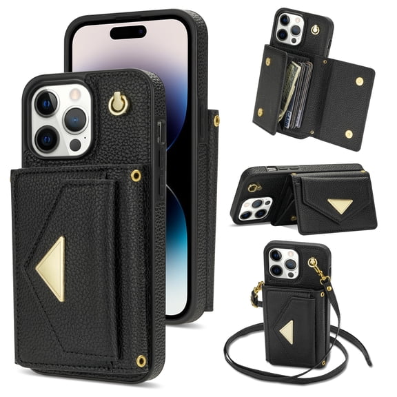 TECH CIRCLE For iPhone 8 Plus/7 Plus Wallet Case,PU Leather Folio Flip Kickstand Magnetic Clasp Durable Shockproof Protective Cover with Card Holder Lanyard for iPhone 8 Plus/7 Plus 5.5",Black