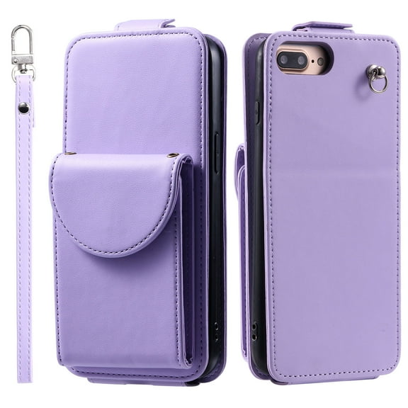 TECH CIRCLE For iPhone 8 Plus/ iPhone 7 Plus Wallet Case with Card Holder,PU Leather Flip Kickstand Magnetic Clasp Durable Shockproof Protective Phone Case for Apple iPhone 8 Plus/7 Plus 5.5",Purple