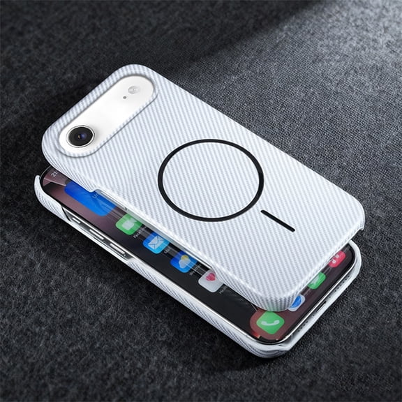 TECH CIRCLE For iPhone Air Hard PC Carbon Fiber Case Slim Anti-Scratch, Magnetic, Shockproof, Compatible with MagSafe Wireless Charging, Lightweight,Heat Dissipation,White
