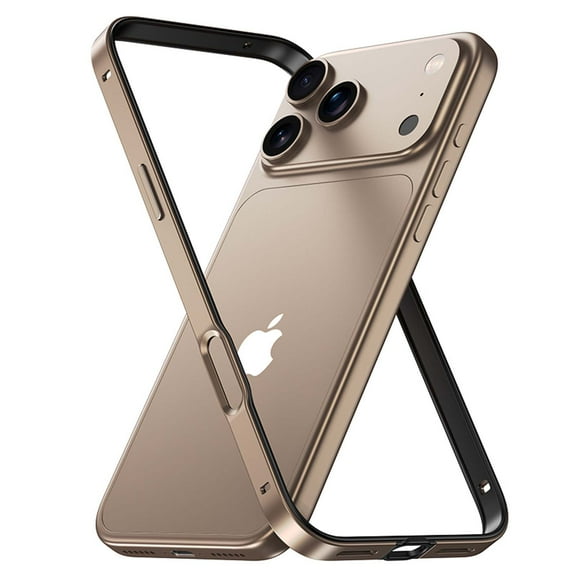 TECH CIRCLE For iPhone Air Magnetic Metal Bumper Frame Case,Compatible with MagSafe Shock-Absorbent, Heat Dissipation, Lightweight, Non-Slip Protective Cover,Gold