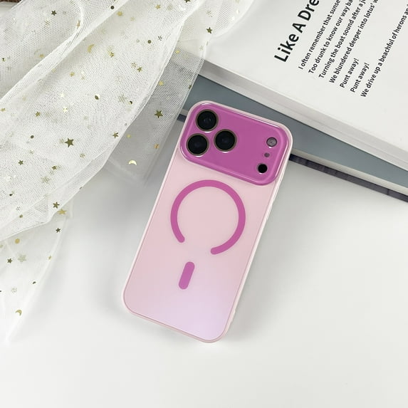 TECH CIRCLE For iPhone Air PC+TPU Frosted Candy Color Case Anti-Scratch Shockproof Anti-Fingerprint Wireless Charging Qi Compatible Large Window Crystal Camera Lens Protection,Pink