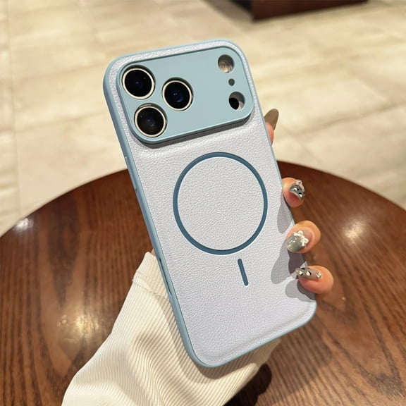 TECH CIRCLE For iPhone Air PU Leather PC+TPU Magnetic Case Anti-Scratch ShockProof Dust/Dirt Proof Anti-Fingerprint Protective Non-Slip Wireless Charging Qi Back Cover,Blue