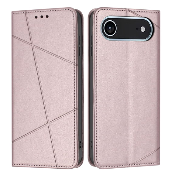 TECH CIRCLE for iPhone Air Retro PU Leather Wallet Case Cover Flip Stand Anti-Scratch Case TPU Flip Case Book Style with Cash & Credit Card Slots Holder Shockproof Cover,Rosegold