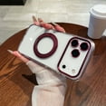 thumbnail image 1 of TECH CIRCLE for iPhone AirPC+TPU Hybrid Case Solid Color Frame with Rotatable Metal Magnetic Ring Stand, Compatible with MagSafe, Non-Yellowing Clear Hard-Back Protective Kickstand,Winered, 1 of 8