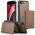 thumbnail image 1 of TECH CIRCLE for iPhone SE (3rd/2nd Gen) Case 2022/2020, iPhone 8/7 Case 4.7", PU Leather Lightweight Case with Removable Magnetic Wallet with Stand Function, RFID Blocking Credit Card Slots, Brown, 1 of 10