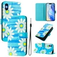 thumbnail image 1 of TECH CIRCLE for iPhone XS Max Case 6.5-Inch (2018 Release), Cute Cartoon Flip Wallet Phone Case with Lanyard, Built-in Card Slots & Stand Function, Portable Lightweight Slim Folio Cover, Blue Daisy, 1 of 3