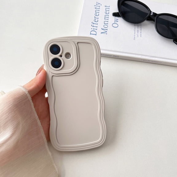 TECH CIRCLE for iPhone XS/X Flexible TPU Silicone Rubber Case, Cute Curly Wave Frame Shape Wavy, Slim Anti-Scratch Anti-Fingerprint Non-Slip Lightweight Shockproof for Women Girls ,White