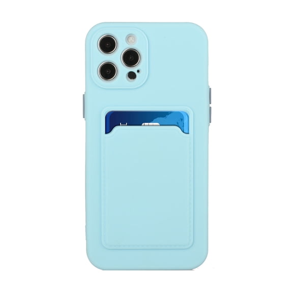 TECH CIRCLE for iPhone XS/X Frosted TPU Wallet Case with Card Holder Soft Liquid Silicone Cover [Microfiber Lining] Full Camera Protection Lightweight Shockproof Slim for Women Men,Lightblue