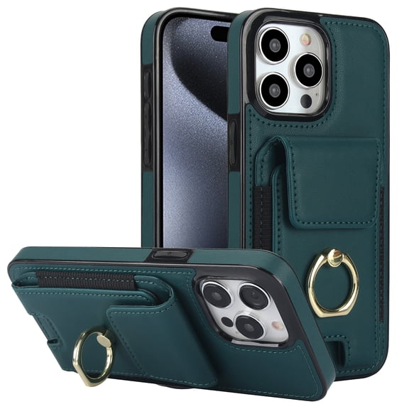 TECH CIRCLE For iPhone XS/iPhone X Case,Flip Wallet Case with Card Slots Ring Stand Holder Kickstand Folio PU Leather Protective Phone Cover for Apple iPhone XS/iPhone X 5.8",Green