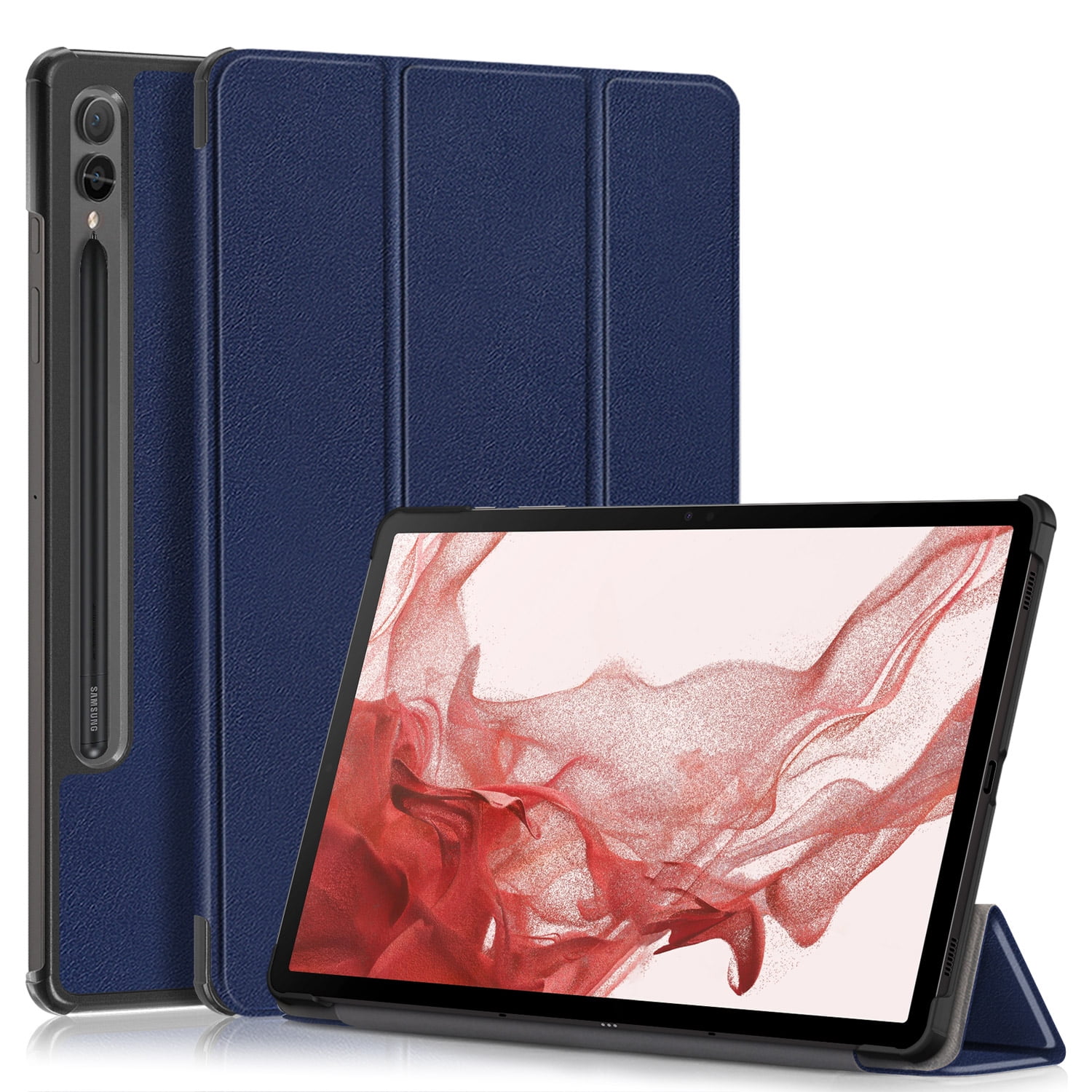 Para Samsung Galaxy Tab S9 Ultra Suporte de rotação de 360 graus Litchi  Texture Leather Tablet Case (Rosa)