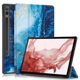 thumbnail image 1 of TECH CIRCLETrifold Stand Cases for Galaxy Tab S9 2023/S8 2022/S7 2020, Flip Folio Hard PC Back Shell Multi Angles Stand Smart Slim Case with Auto Sleep/Wake for Galaxy Tab S9 /S8 /S7 11 inch, Sea Wave, 1 of 11