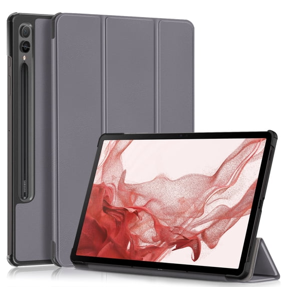 TECH CIRCLETrifold Stand Cases for Galaxy Tab S9 2023/S8 2022/S7 2020, Flip Folio Hard PC Back Shell Multi Angles Stand Smart Slim Case with Auto Sleep/Wake for Galaxy Tab S9 /S8 /S7 11 inch, Gray