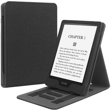 TECH CIRClE for [Kindle Paperwhite] Case 6.8" (11th Generation, 2021 Release) - Fabric Fold Case with Stand for Hands-Free Reading, Auto Sleep/Wake, Protective Lightweight Magnetic Solid Cover, Black