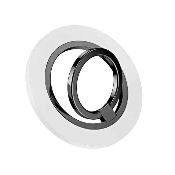 TECH CIRClE Magnetic Phone Ring Holder for MagSafe, Magnetic Cell Phone Grip Stand Finger Ring Kickstand with Two-Sided Magnetic for iPhone 15 Pro Max 14 13 12,Android,MagSafe Accessories,White