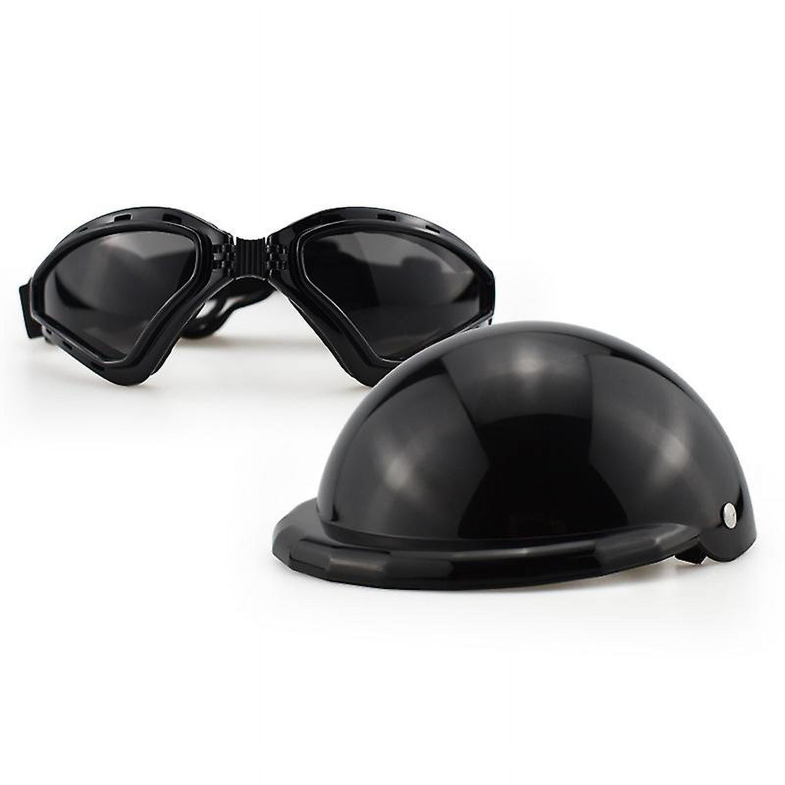 TECH Dog Helmet Goggles Set Pet Helmet Sunglasses Dogs Adjustable Dog Motorcycle Safety Hat S