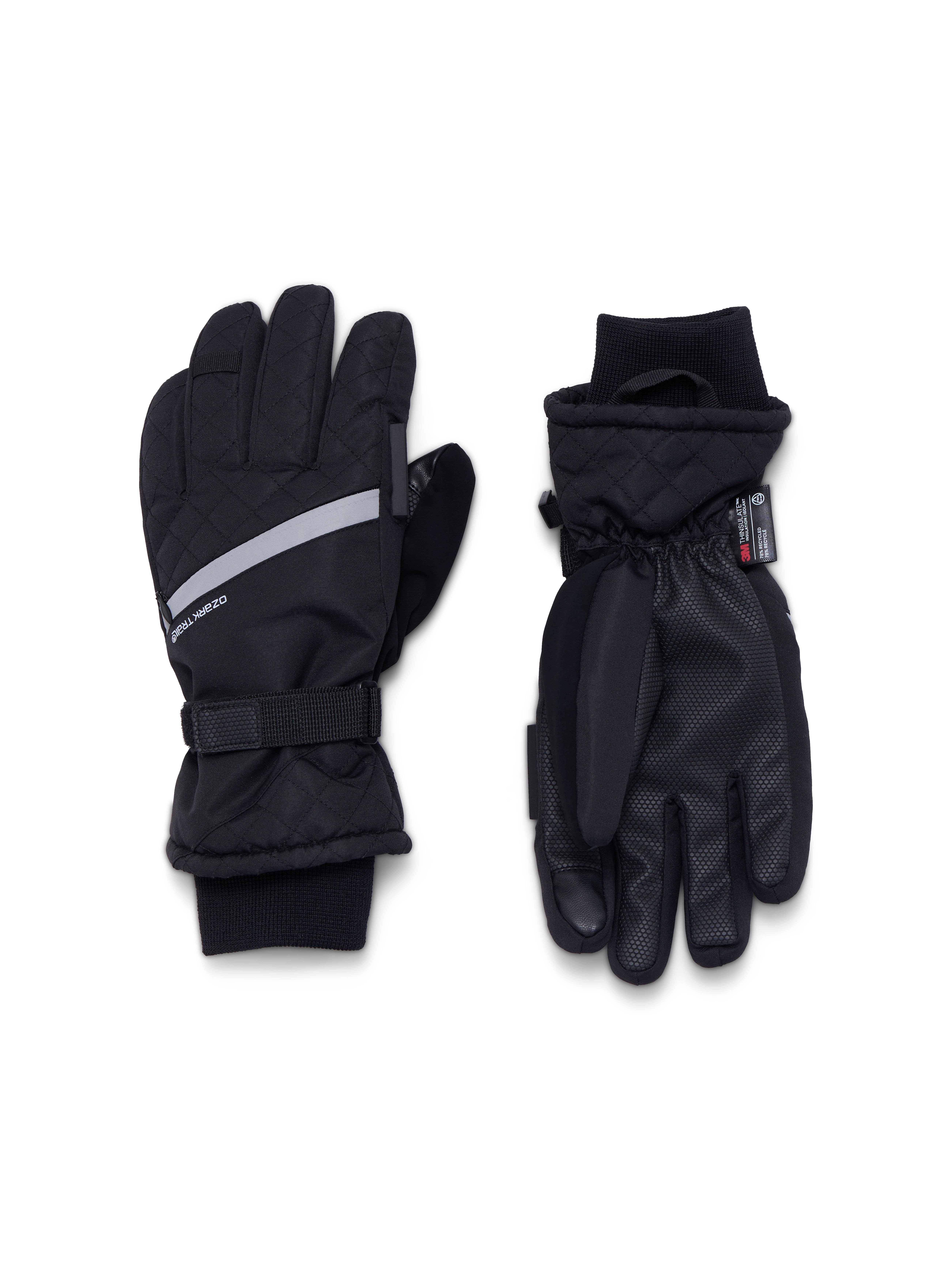 Ozark Trail Women's Technical Ski Gloves, Black Soot