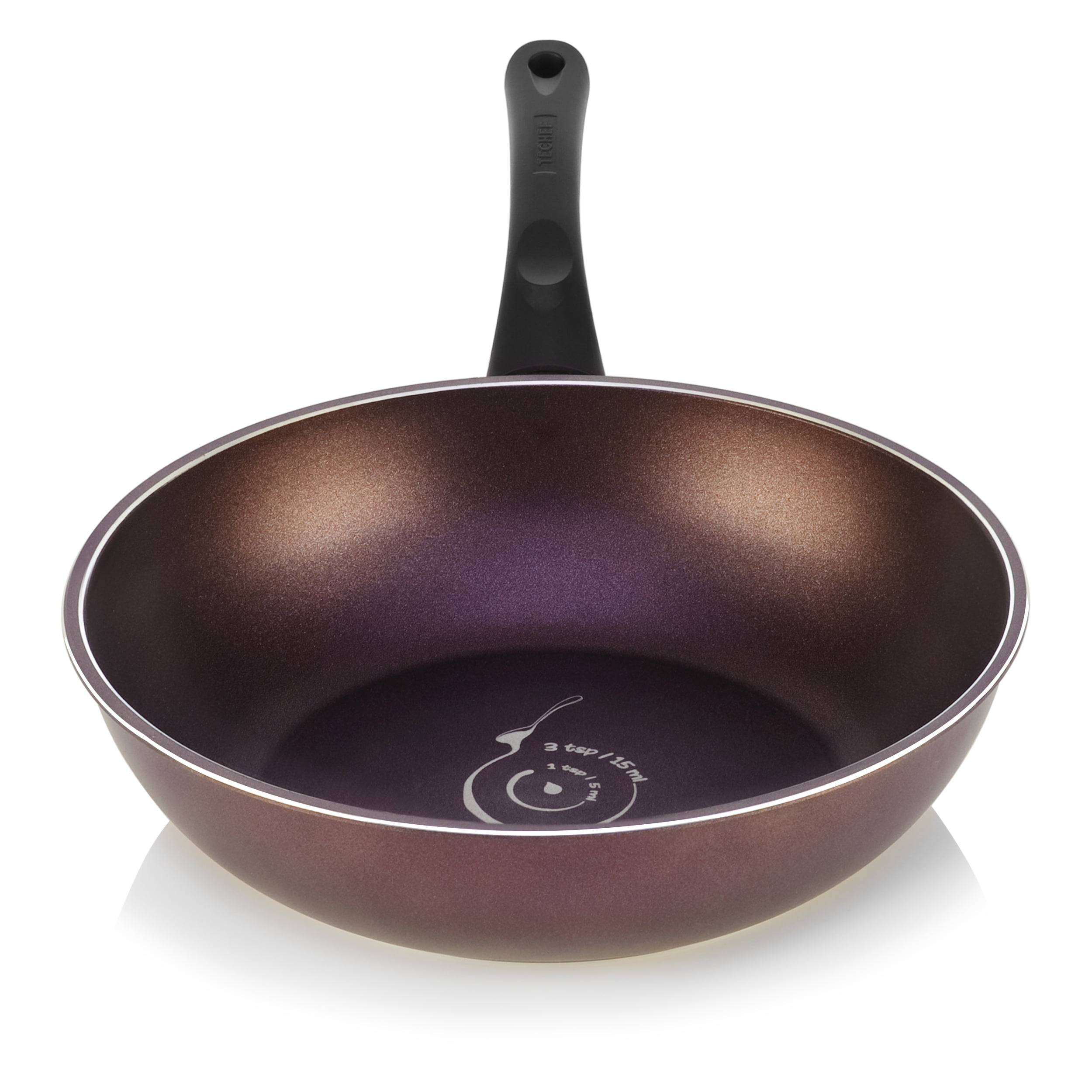 12-Inch Purple Nonstick Aluminum Wok with Ergonomic Handle