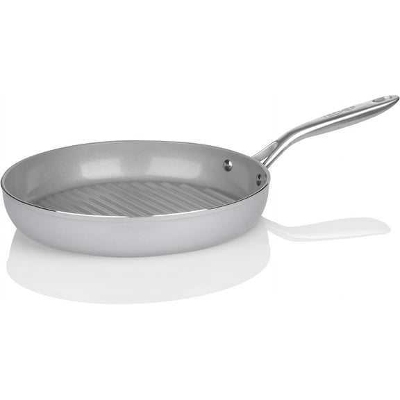 TECHEF CeraTerra Collection, 12" Ceramic Nonstick Grill Pan, Made in Korea