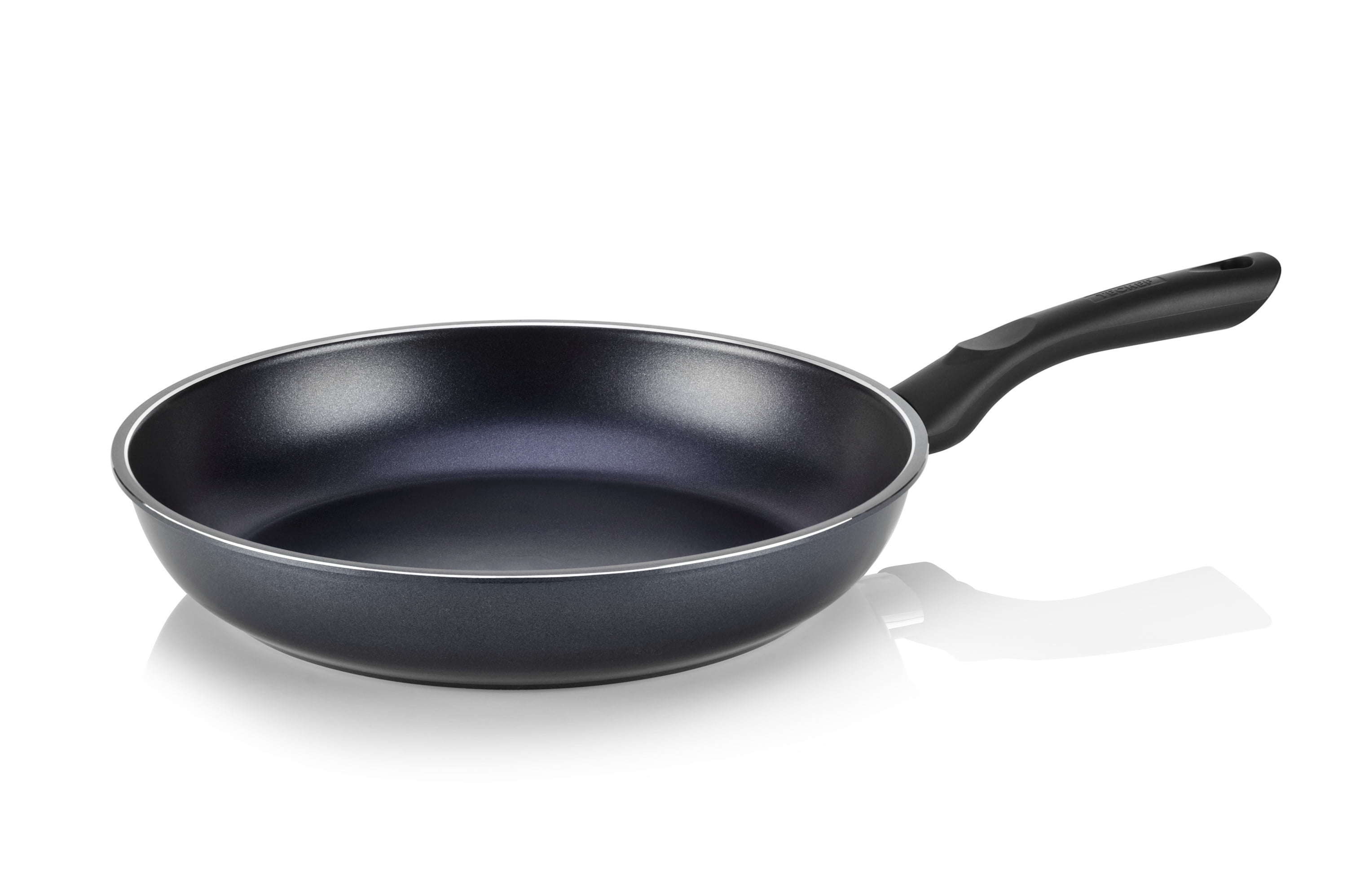 12" Black Aluminum Nonstick Frying Pan with Ergonomic Handle