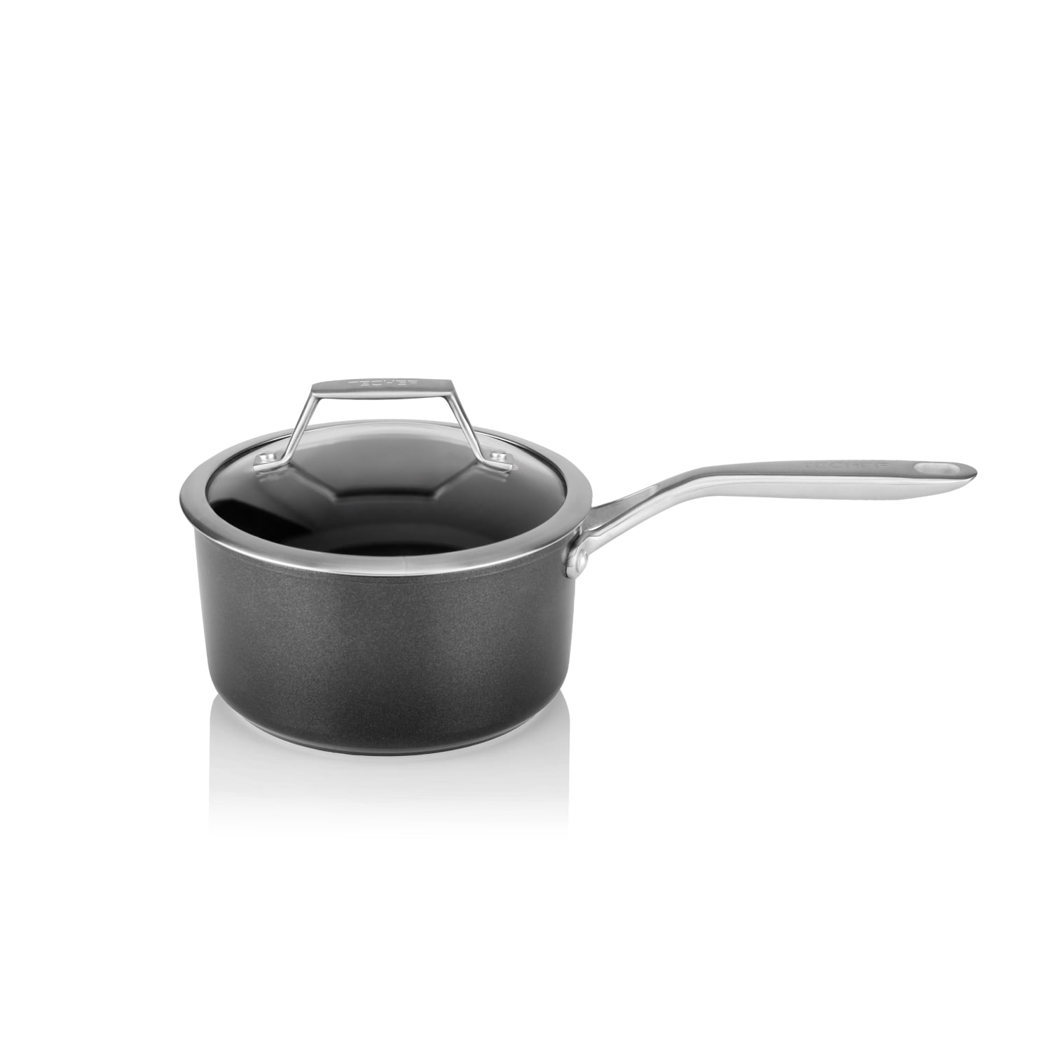 Onyx 2-Quart Nonstick Aluminum Saucepan with Glass Lid