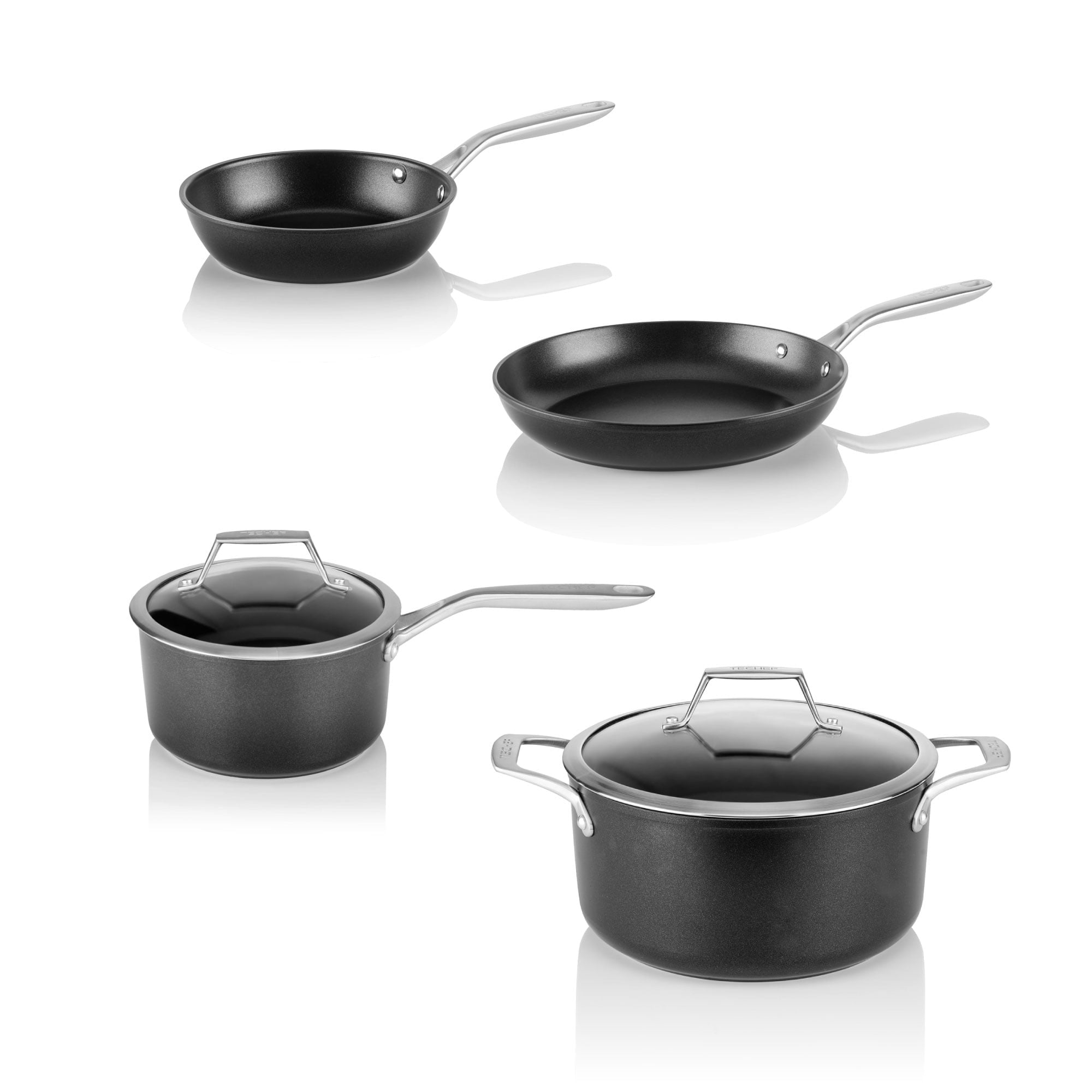 TECHEF - Onyx Collection, 12 Nonstick Flat Bottom Wok/Stir-Fry Pan with  Glass Lid, PFOA Free, Dishwasher and Oven Safe, Made in Korea