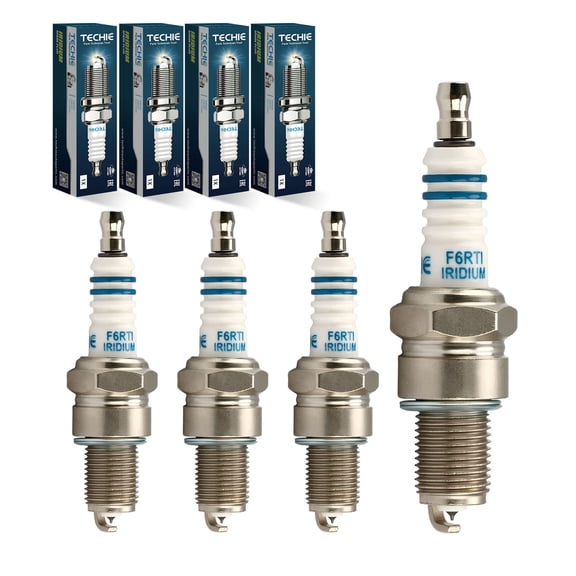 TECHIE T-F6RTI Iridium Spark Plug Replace for NGK 3484/BPR6EIX BPR6EGP, BOSCH WR7DS, CHAMPION RN10GY RN8WYP, DENSO W20EP-GU W20EP-ZU,OEM