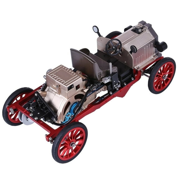 Teching Vintage Classic Car Engine Model Kit Mini Electric Single-Cylinder Metal Mechanical Assembly Toy for Educational Collection