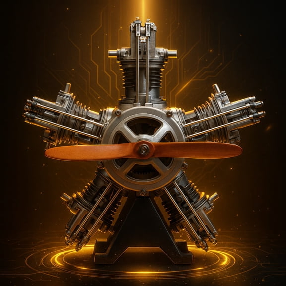 TECHING 5 Cylinder Radial Engine Model Kit 1:6 Full Metal Aircraft Engine