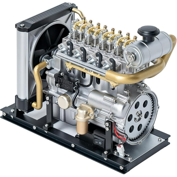 TECHING Mini Diesel Engine Model kit That Runs OHV 4-Cylinder Engine Mechanical Metal Assembly DIY Car Engine Model Kit 300+pcs DM-115