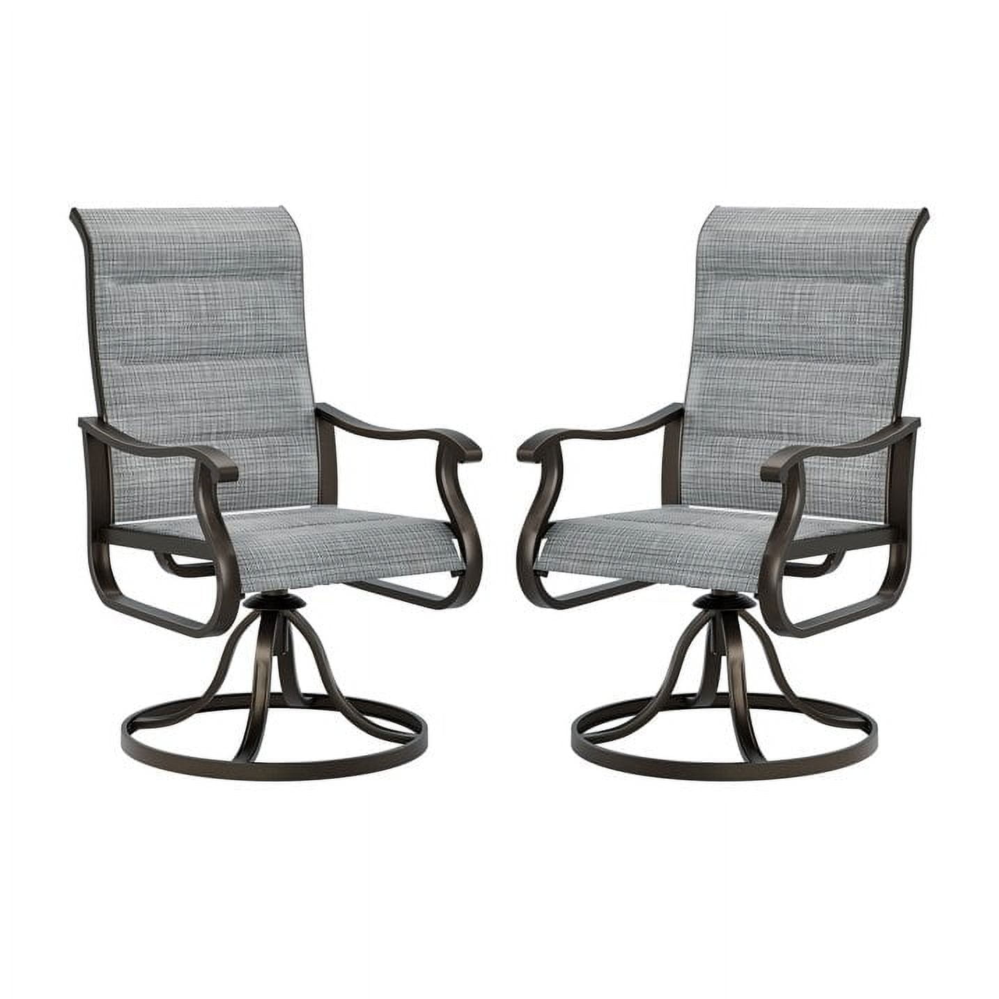Walmart discounts of Techmilly 2-Piece Patio Swivel Chairs, High Back, All-Weather, Indoor/Outdoor, Grey White